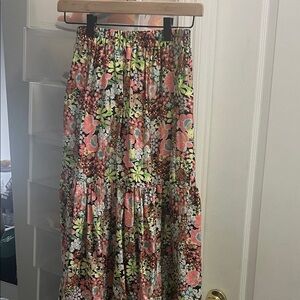Forever 21 Floral Maxi Skirt - Pink, Green, Black